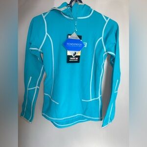 Millet Turquoise Top with White Accents